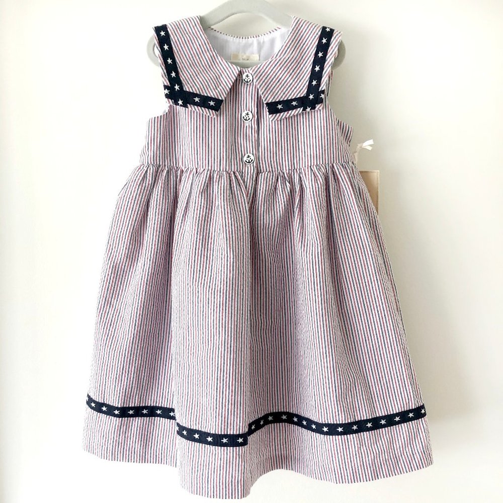 Laura Ashley London Seersucker Stars Sailor Dress